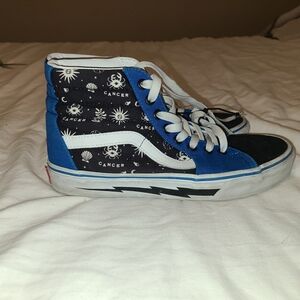Vans Blue and Black High-Top Sneakers